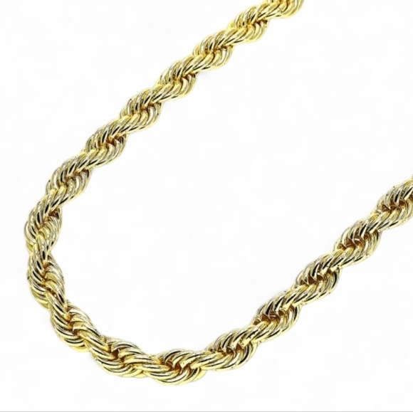 Rope Chain 18k Gold Layered Men's Necklace 22 inch Jewelry Fashion Accessory - Picture 5 of 6